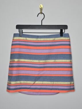 J. Crew Factory Metallic Stripe Mini Skirt Size 6